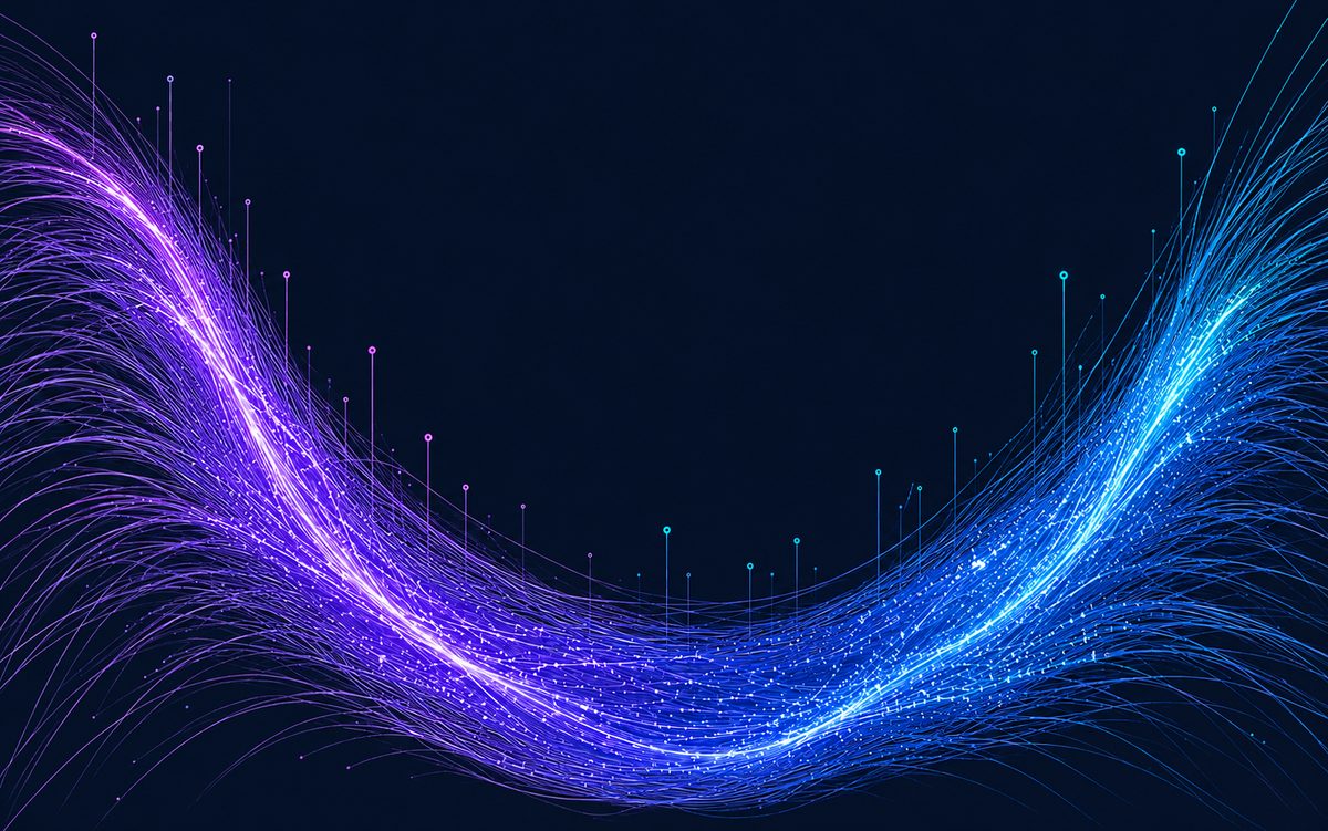 Valley Frame wave artwork with an open central field between two light ridges
